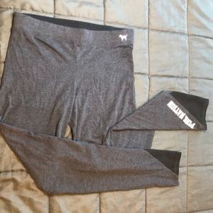 Pink- grey leggings with mesh ankles sz M